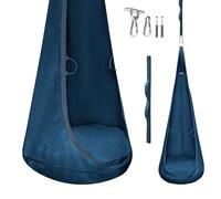 MAMOI® Capullo de Terciopelo - sillón Colgante para Interiores con cojín Suave, Asiento suspendido Elegante con Asas, Velvet Premium, Estructura Resistente con Elemento de suspensión