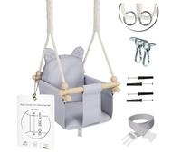 MAMOI® Columpio Bebe + Cinturón de Seguridad | 190-260cm Ajuste de la Altura del Techo | Columpios Infantiles Exterior Interior | Columpio niños | Columpio Madera | Columpio de Jardin | 100% Eco