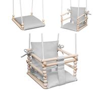 MAMOI Columpio infantil 3 en 1 con cinturón de seguridad, regulable en altura, columpio para casa, estructura estable, montaje sencillo, columpio infantil para interior