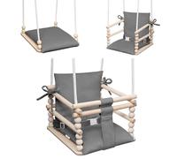 MAMOI Columpio infantil 3 en 1 con cinturón de seguridad, regulable en altura, columpio para casa, estructura estable, montaje sencillo, columpio infantil para interior