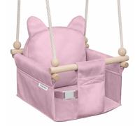 MAMOI Columpio infantil con cinturón de seguridad, altura ajustable 150-190 cm, columpio para casa, construcción estable, asiento de terciopelo, montaje fácil, columpio infantil para interior