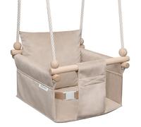 MAMOI Columpio infantil con cinturón de seguridad, altura ajustable 150-190 cm, columpio para casa, construcción estable, asiento de terciopelo, montaje fácil, columpio infantil para interior