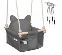 MAMOI Columpio Infantil con cinturón de Seguridad, Altura Ajustable 150-190 cm, Columpio para casa, construcción Estable, Asiento de Terciopelo, Montaje fácil, Columpio Infantil para Interior