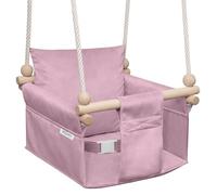 MAMOI Columpio infantil con cinturón de seguridad, altura ajustable 150-190 cm, columpio para casa, construcción estable, asiento de terciopelo, montaje fácil, columpio infantil para interior