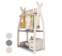 MAMOI® Perchero para niños 95x106x32cm / 53x95x32cm | Armario para niños | Perchero de pie | Riel de ropa para niños | Carril de madera | Armario para niños | 100% ECO | Hecho en la UE