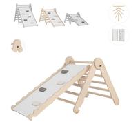 MAMOI® Triángulo de Escalada con toboganes Infantiles | Montessori tobogán de Madera diseño Minimalista | Gimnasio niños de Madera Natural | Gimnasio para niños | CE | 100% Eco