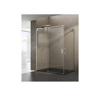 Mampara angular con 2 hojas correderas fabricada en vidrio templado de seguridad de 6 mm FUTURA de GME - 75x70 cm