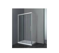 Mampara angular con 2 hojas correderas fabricada en vidrio templado de seguridad de 6 mm TRIO de GME - 157 a 159.5 cm / 77 a 79.5 cm