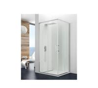 Mampara angular con 2 hojas correderas fabricada en vidrio templado de seguridad de 8 mm PRESTIGE de GME - 117 a 120 cm / 67 a 70 cm