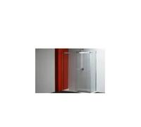 Mampara angular con panel lateral y perfilería de aluminio cromado para baño Strado de Unisan - 1x Lateral Fijo 75 / Hacia la derecha / 120 cm