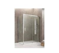 Mampara angular con una hoja corredera fabricada en vidrio templado de seguridad de 6 mm de GME - 127.4 a 130.4 cm / 66 a 69 cm