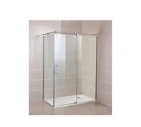 Mampara angular de hoja corredera fabricada en vidrio templado de seguridad de 8 mm de GME - 136 a 140 cm / 67 a 69 cm