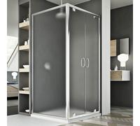 MAMPARA CABINA DE DUCHA APERTURA 2 HOJAS ABATIBLES CIERRE ANGULAR SINTESI VIDRIO