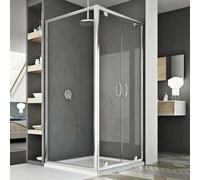 Idralite Mampara de Ducha 70x80 Ap. 80 CM H185 Transparente Mod. Sintesi Duo 2 Hojas