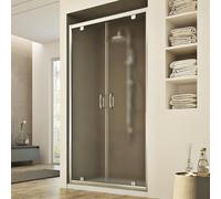 PUERTA CABINA DE DUCHA NICHO CRISTAL IMPRESO6MM 2HOJAS ABATIBLES 90CM H185