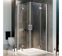 MAMPARA CABINA DUCHA SALOON DOBLE HOJA ABATIBLE BAÑO 70 75 80 85 90 100 110 120