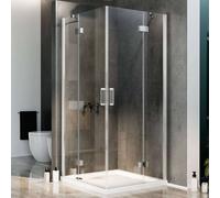 MAMPARA CABINA DUCHA SALOON DOBLE HOJA ABATIBLE BAÑO 70 75 80 85 90 100 110 120