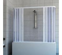 Mampara de banera 3 lados 70x160x70 de PVC mod. Nicla con apertura Central
