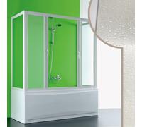 MAMPARA DE BAÑERA 3 LADOS 80x200x80 CM PVC CRILEX ACRÍLICO 2 HOJAS CORREDERAS