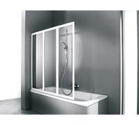 Mampara de bañera HÜPPE Combinett 2, 3 piezas, anchura 1400mm, alto 1400mm, AC0401087264, Cabinas de ducha: Color del perfil plata mate Vidrio artístico Pacific S transparente