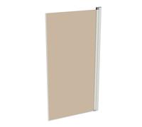 Mampara de bañera HÜPPE Design pure, una sola pieza, anchura 750mm, alto 1500mm, 8P1901182378, Cabinas de ducha: Color del perfil White Edition Vidrio ESG Bronce con antiplaca