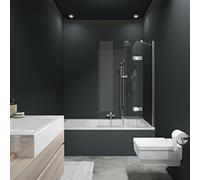 Mampara de bañera HÜPPE Solva, segmento fijo, una sola pieza, fijación derecha, parcialmente enmarcada, anchura 950mm, alto 1500mm, S26301182380, Cabinas de ducha: Color del perfil Edición en blanco C