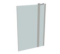 Mampara de baño HÜPPE Design pure, con segmento fijo, una sola pieza, anchura 950mm, alto 1500mm, 8P2001087315, Cabinas de ducha: Color del perfil plata mate Vidrio ESG Sand Plus