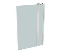 Mampara de baño HÜPPE Design pure, con segmento fijo, una sola pieza, anchura 950mm, alto 1500mm, 8P2001182316, Cabinas de ducha: Color del perfil Edición Blanca Vidrio ESG Sand Plus con ANTI-PLAQUE