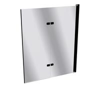 Mampara de baño HÜPPE Design pure, puerta abatible con bisagras, fijación a la derecha, anchura 1200mm, alto 1500mm, 8P2402123381, Cabinas de ducha: Color de perfil Vidrio Black Edition Vidrio espejo