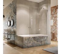 Mampara de baño HÜPPE Solva, puerta abatible con bisagras, fijación derecha, parcialmente enmarcada, anchura 1200mm, alto 1500mm, S26502092375, Cabinas de ducha: Color de perfil plata alto brillo ESG