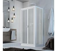 Mampara de Ducha 3 lados 70x85x70 CM H 185 de Acrílico color Blanco mod. Delta Trio