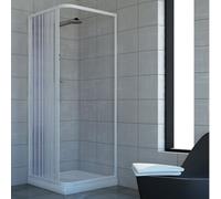 MAMPARA DE DUCHA 70X70 CABINA ANGULAR BAÑO PLEGABLE PVC APERTURA LATERAL