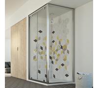 MAMPARA DE DUCHA 80X120 CM 2 HOJAS ABATIBLES SALOON VIDRIO TRANSPARENTE AP 120