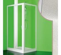 MAMPARA DE DUCHA 80x120CM CABINA ANGULAR PVC ACRÍLICO 1 HOJA CORREDERA BLANCO