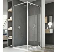Idralite Mampara de Ducha 90x80 Ap. 80 CM H185 Transparente Mod. Sintesi Duo 2 Hojas