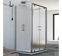 MAMPARA DE DUCHA 90X90X90 3 LADOS H185 IMPRESO 2 HOJAS ABATIBLE CABINA