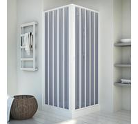 MAMPARA DE DUCHA ANGULAR DE PVC 75X75 CM APERTURA CENTRAL CABINA H185