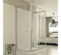 MAMPARA DE DUCHA CABINA 3 LADOS CENTRO 1 HOJA APERTURA CORREDERA VIDRIO CRISTAL