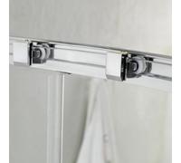 MAMPARA DE DUCHA 70X140X70 3 LADOS PARED 1 HOJA VIDRIO TRANSPARENTE CORREDERA