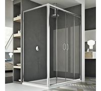 Idralite Mampara de Ducha 70x120 CM H185 Transparente Mod. Replay Duo 2 Hojas