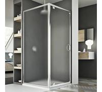 MAMPARA DE DUCHA CABINA 70X75CM H185 ANGULAR HOJA ABATIBLE VIDRIO IMPRESO