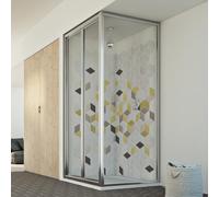 MAMPARA DE DUCHA CABINA 75X75CM H198 VIDRIO TRANSPARENTE HOJA PLEGABLE LADO 75