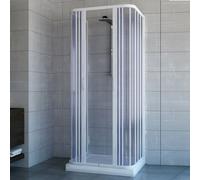 MAMPARA DE DUCHA CABINA PARED FIJA TRES 3 LADOS PLEGABLE PVC 14 VARIOS COLORES