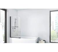 Mampara de ducha CITY 75 x 140 cm - abatible en una parte - montable en ambos lados - vidrio de seguridad monocapa de 4 mm de espesor - diseño negro mate
