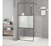 Mampara De Ducha Con Cristal Templado De Seguridad Semimate, Resistente Y Ajustable, Mampara De Baño, Mamparas De Ducha, Adecuada Para Baños Modernos, Negro, 90 x 195 cm, 3 Paneles