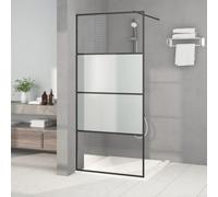 Mampara De Ducha Con Cristal Templado Semimate, Seguridad Y Estabilidad, Mamparas De Ducha, Mampara Baño, Para Ducha De Obra, Negro, 90 x 195 cm 4 Paneles