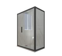 MAMPARA DE DUCHA CORREDERA 70X170 CM PVC ANTRACITA VIDRIO TRANSPARENTE DECO DUO