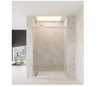 Mampara de Ducha Corredera BASIC GME - Vidrio Templado 6mm, Ajustable 95-200cm, Antical EnduroShield, Perfiles Aluminio Plata Brillo - 125 a 130 cm
