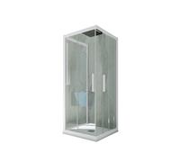 MAMPARA DE DUCHA DE 3 LADOS DESLIZANTE DE PVC BLANCO MATT MOD. KOLORS TRIO