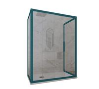 MAMPARA DE DUCHA DE 3 LADOS DESLIZANTE DE PVC VERDE NIGHT WATCH MOD. DECO TRIO
